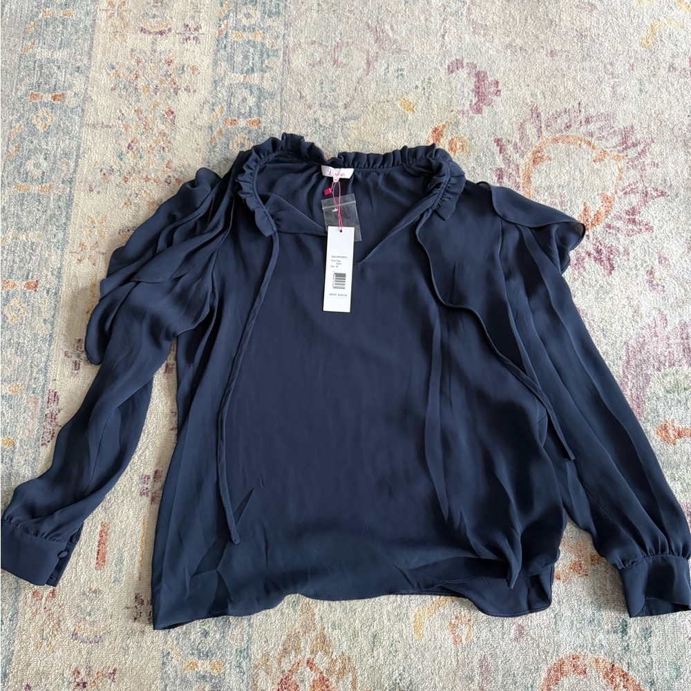 Elegant Navy Blue Women's Top